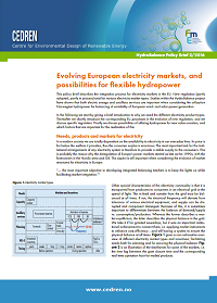 HydroBalance Policy Brief-CEDREN-Evolving European electricity markets, and possibilities for flexible hydropower